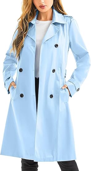 Damski trencz, elegancki, modny, prosty, wiatroszczelny, długi, uniwersalny, klasyczny, z paskiem