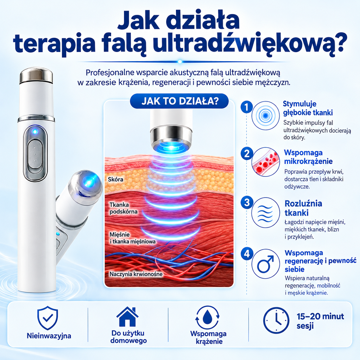💙 A fejlett akusztikus lökéshullám-terápia segíthet helyreállítani a péniszszövetek egészségét, javítani a merevséget, a teljesítményt és a férfi önbizalmat, miközben enyhíti a 💪 izomfájdalmat, a 🦴 ízületi merevséget és a 🦵 ínproblémák okozta kell