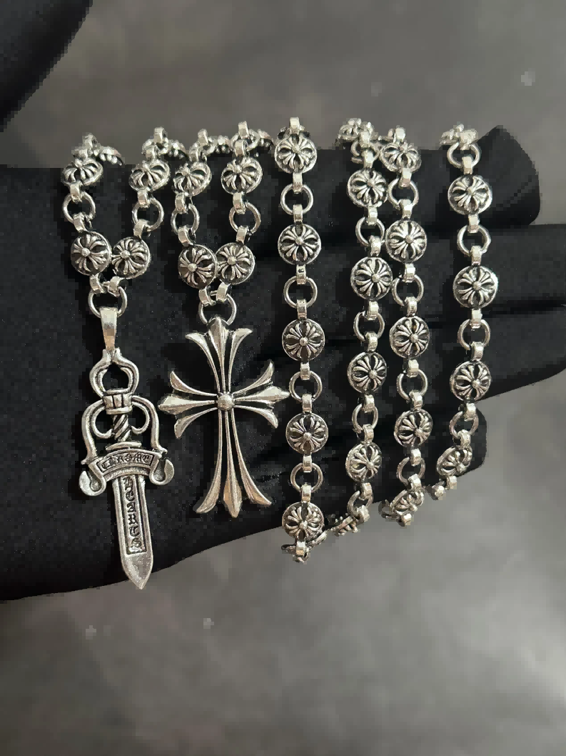 Naszyjnik z krzyżem mieczy, naszyjnik z krzyżem serc, naszyjnik gotycki, naszyjnik z kotwicą, naszyjnik z krzyżem punkowym, naszyjnik z krzyżem serc Akcesoria