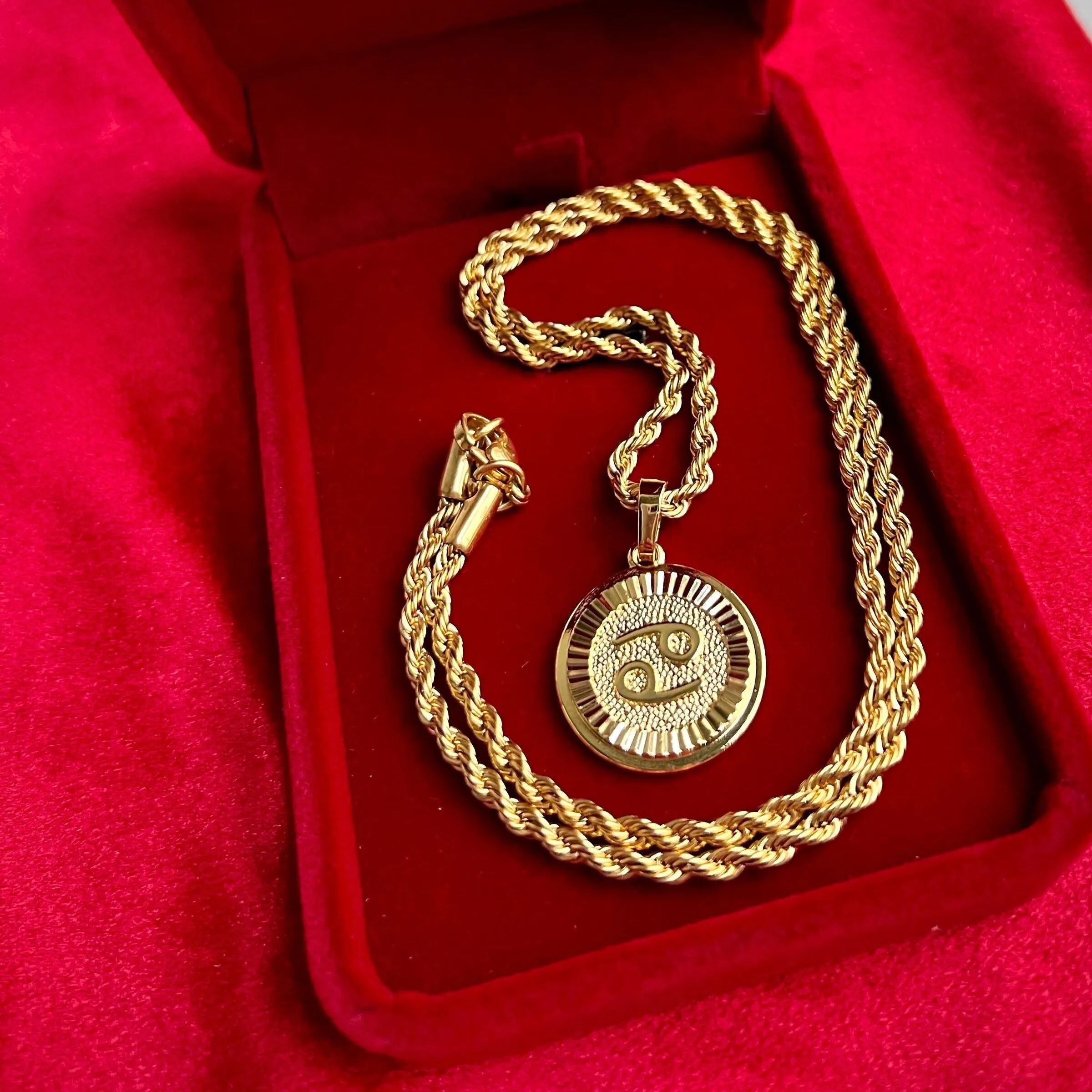 Pré-encomende colares dos doze signos do zodíaco em ouro e prata (unissex)