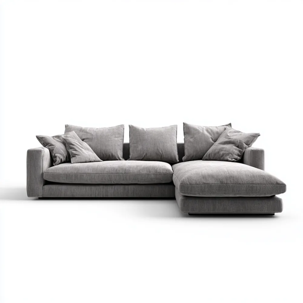 Divano angolare in tessuto 280x160x85 cm - Grigio - Design moderno