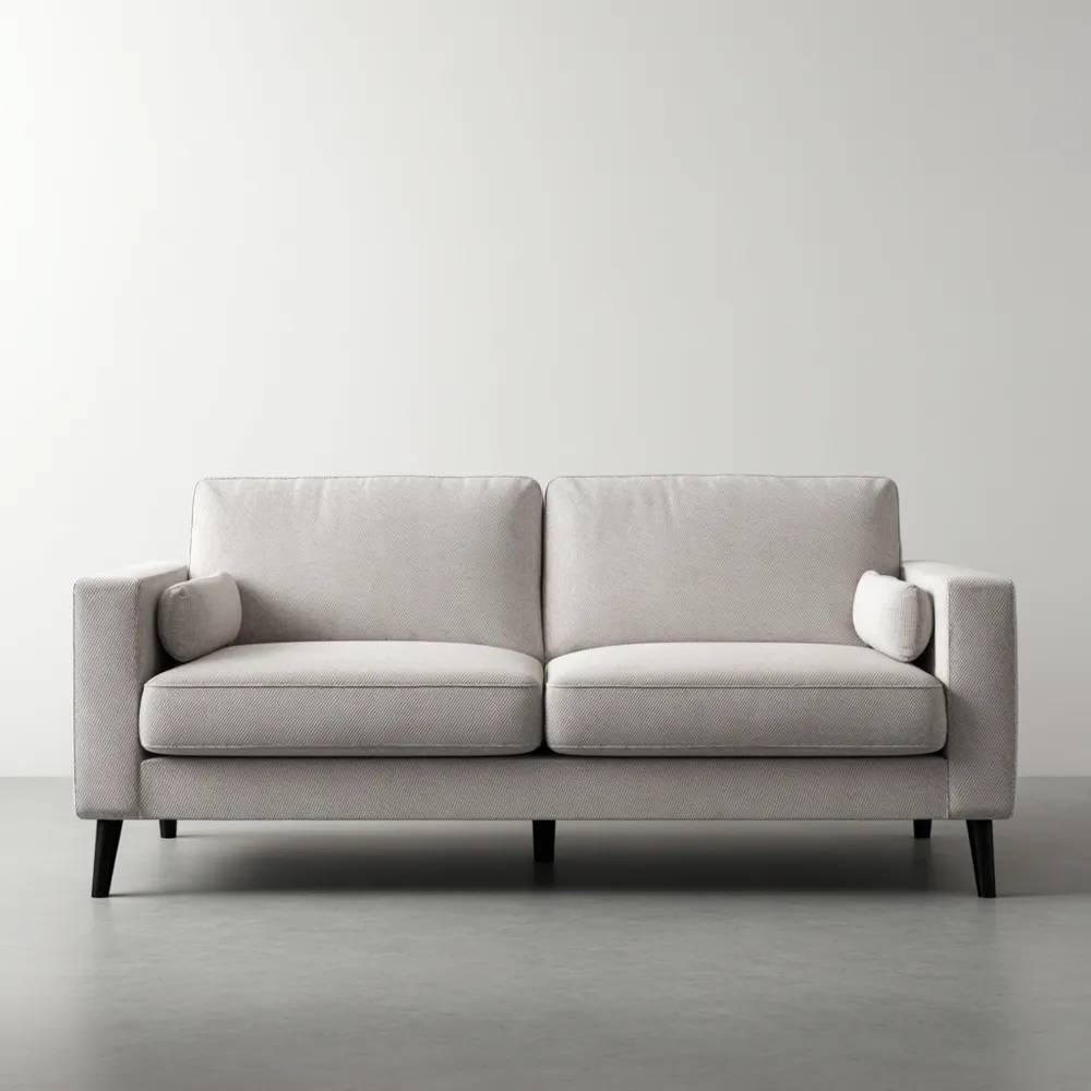 Canapé 2 places Tissu 150x85x80 cm – Gris Clair – Design Moderne