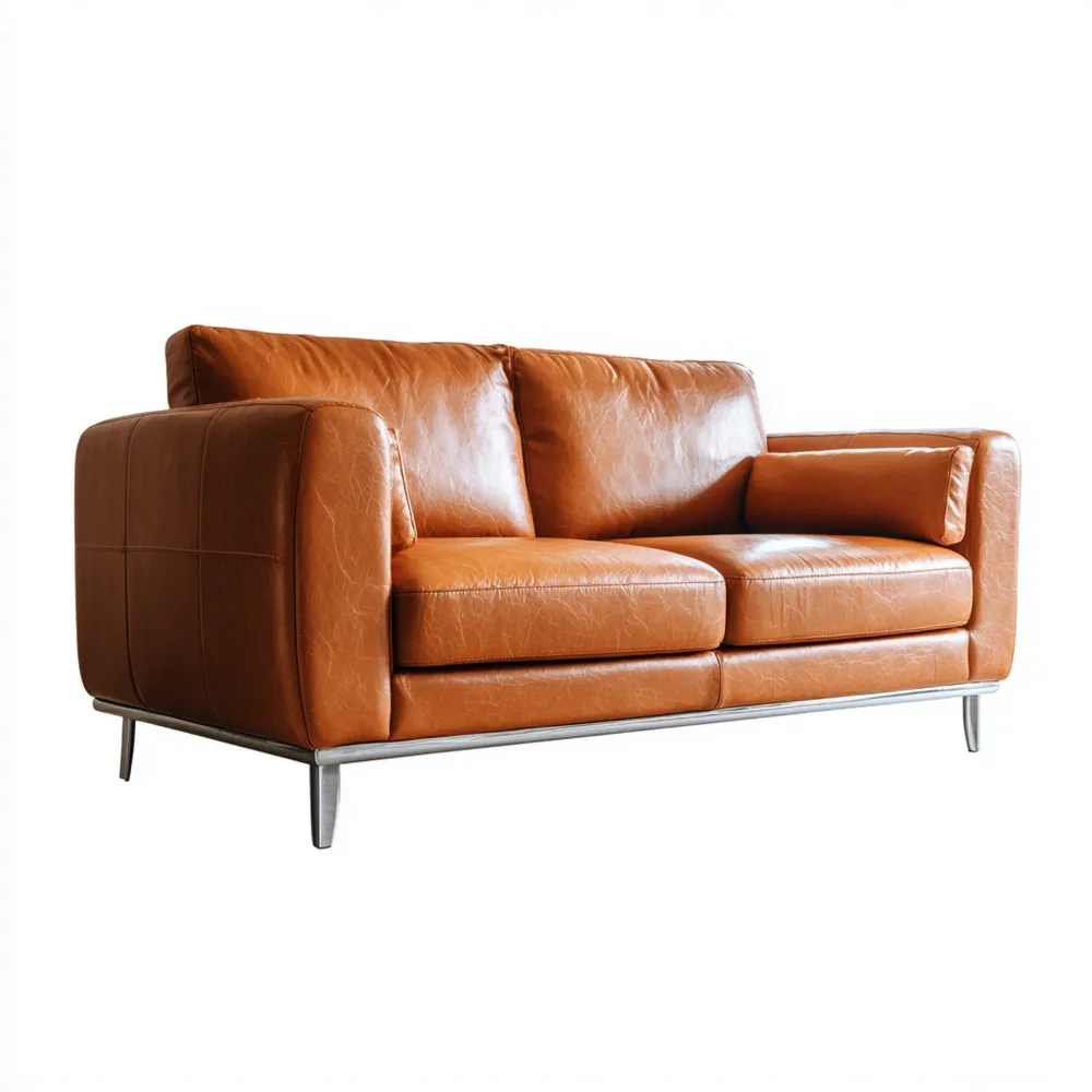 Canapé 2 places Cuir 180x90x85 cm - Marron - Design Moderne