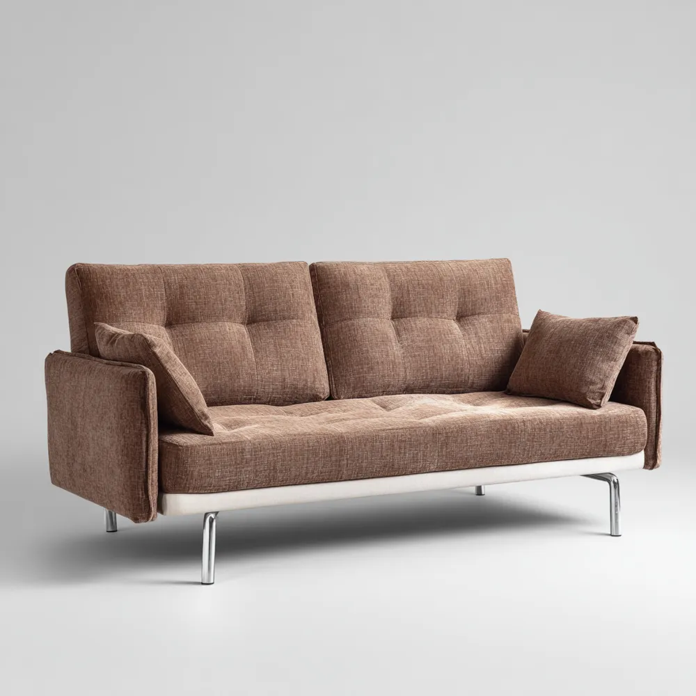 Divano due posti in tessuto 180x80x85 cm - Marrone-Cozyhomelyx