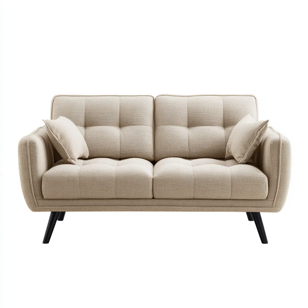 Divano due posti tessuto 150x80x85 cm - Beige - Design moderno-Cozyhomelyx