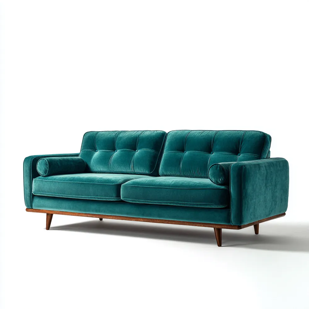 Divano due posti 160x85x75 cm Velluto Verde Petrolio – Design Moderno-Cozyhomelyx