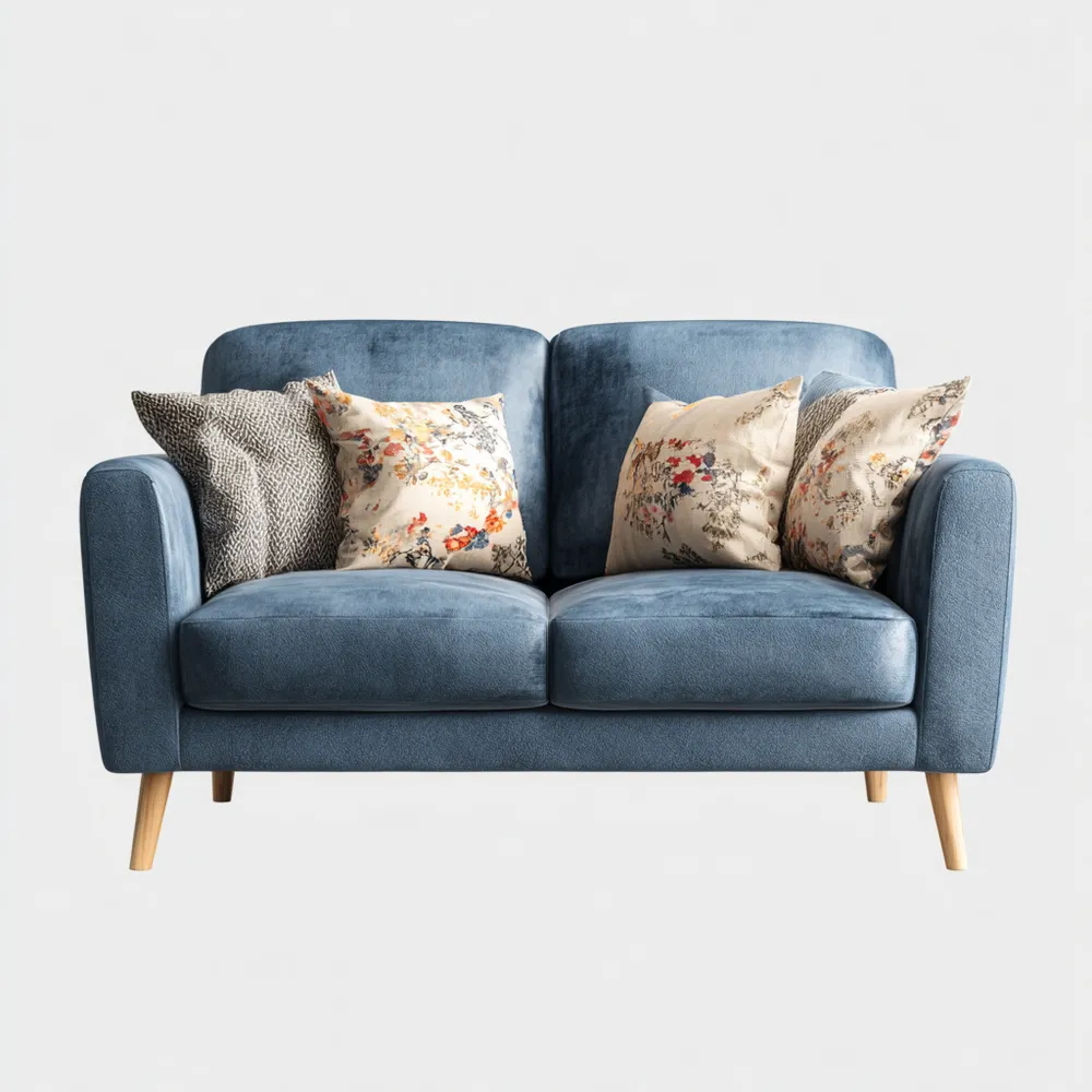 Divano due posti in tessuto 150x85x90 cm - Blu - Design moderno-Cozyhomelyx