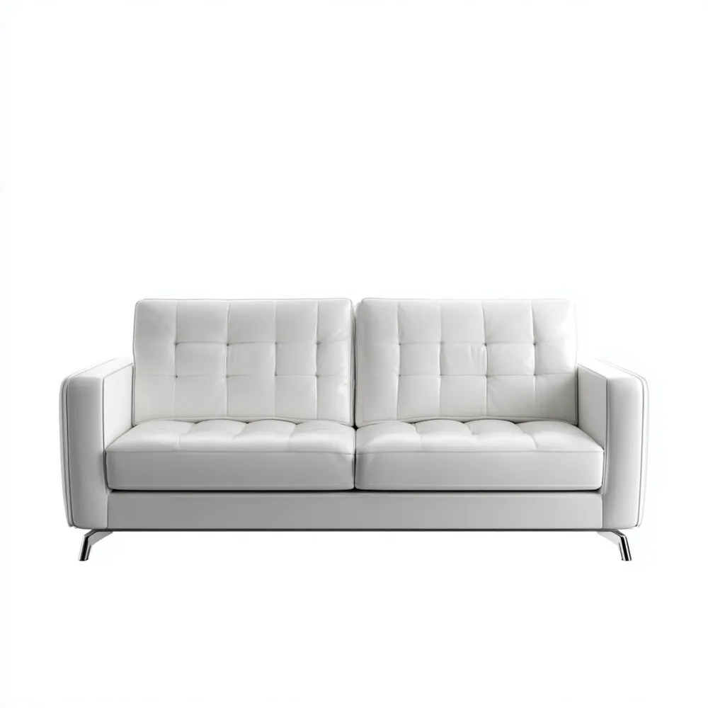 Divano due posti in pelle 150x85x90 cm - Bianco - Design moderno-Cozyhomelyx