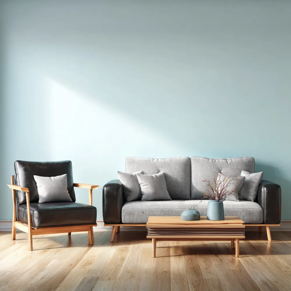 Set di divani 160x90x85 cm e poltrona 85x90x85 cm - Tessuto Grigio e Pelle Nera - Design Moderno-Cozyhomelyx