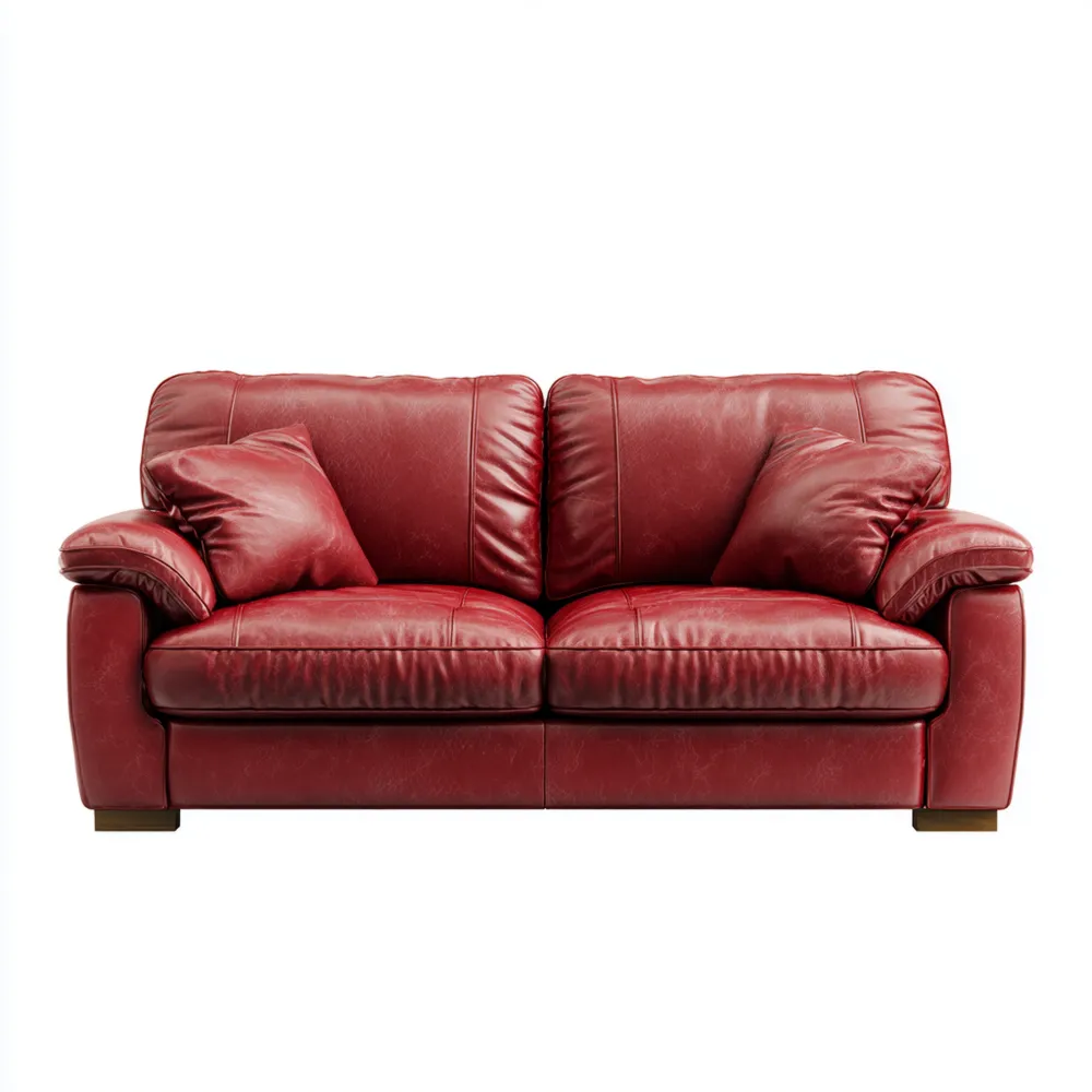 Divano due posti Pelle 150x90x85 cm – Rosso – Design Classico-Cozyhomelyx