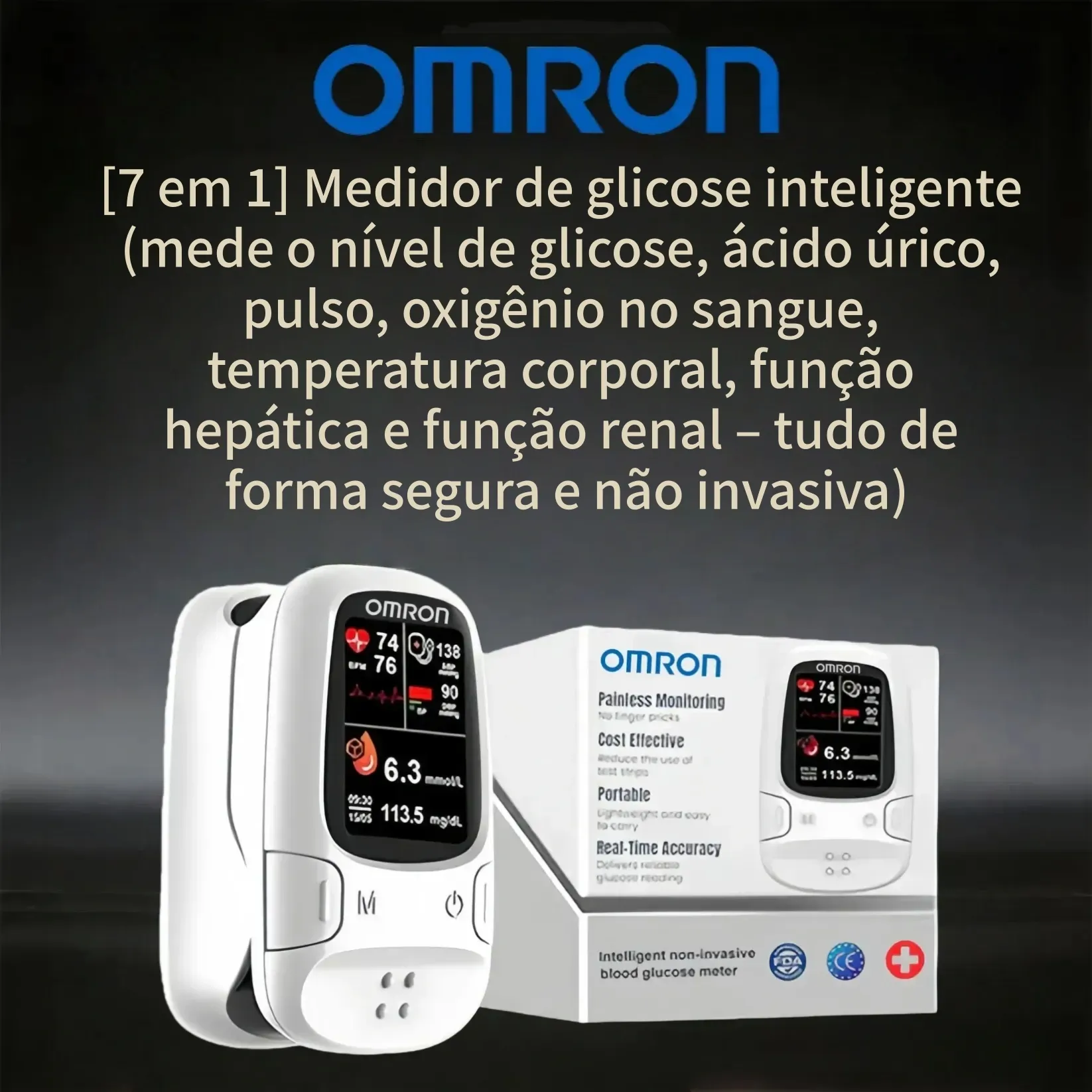 🔥A Omron™ apresenta o novo medidor de glicose inteligente não invasivo lançado no mercado 🔥Feito nos EUA🔥