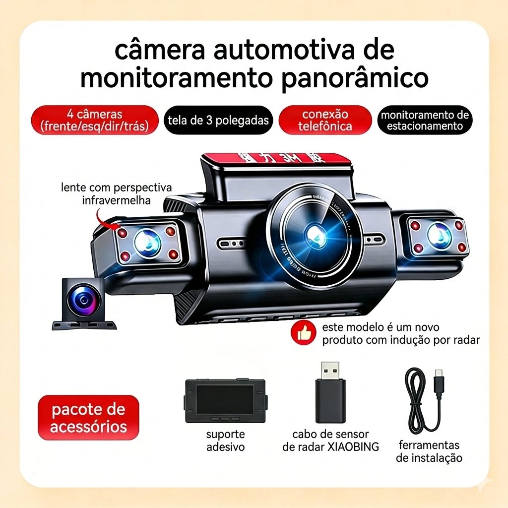 Sistema de câmaras para veículos Garmin 2020 com visão 360° e quatro câmaras – Máxima proteção e condução inteligente, acompanhando-o em todas as estradas.