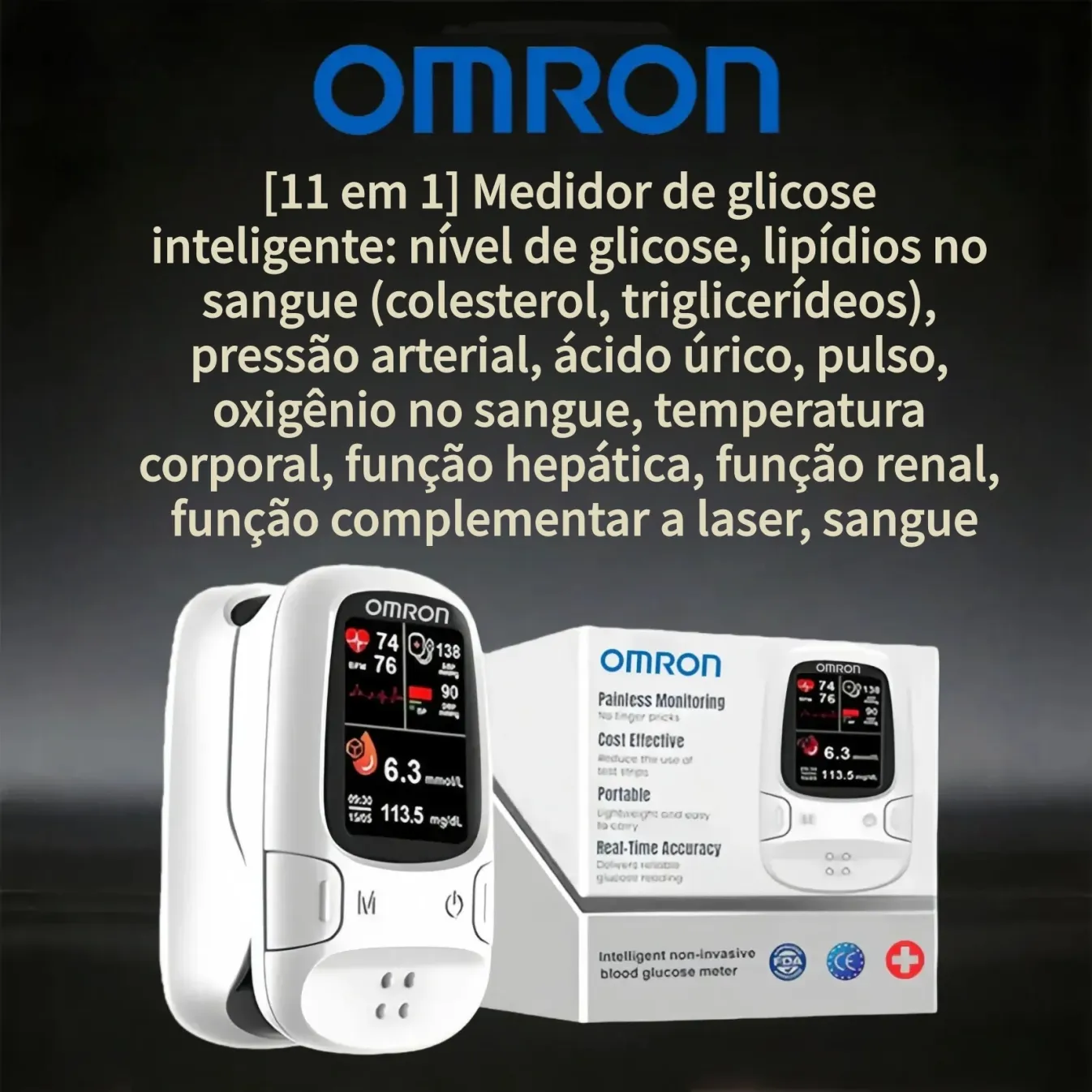 🔥A Omron™ apresenta o novo medidor de glicose inteligente não invasivo lançado no mercado 🔥Feito nos EUA🔥