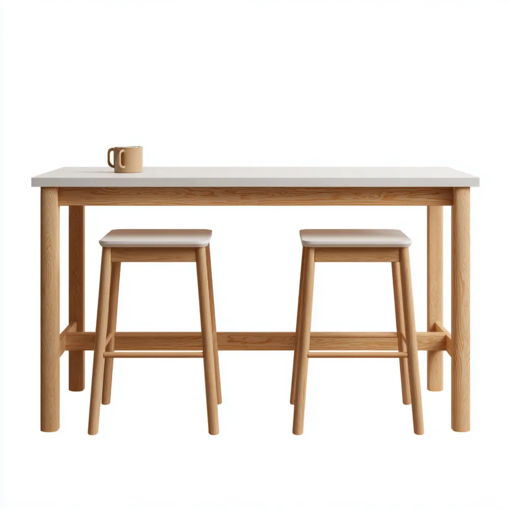 Ensemble de bar Bois/Blanc 110x60x90 cm - Design Moderne-Homevinora