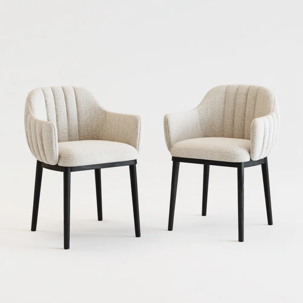 Chaises de salle à manger Tissu 50x55x80 cm - Beige - Design Moderne-Homevinora