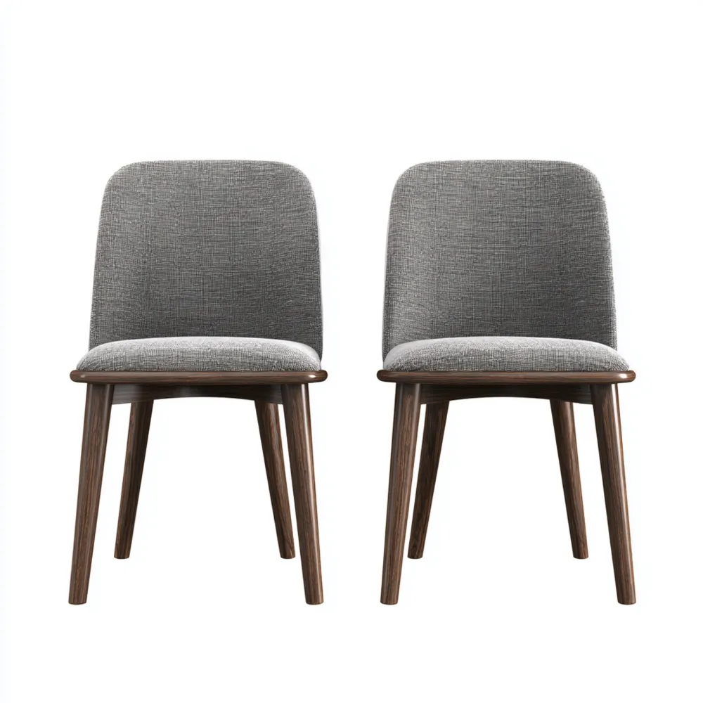 Chaise de salle à manger 45x50x80 cm - Ensemble de 2 - Tissu Gris - Design contemporain-Homevinora