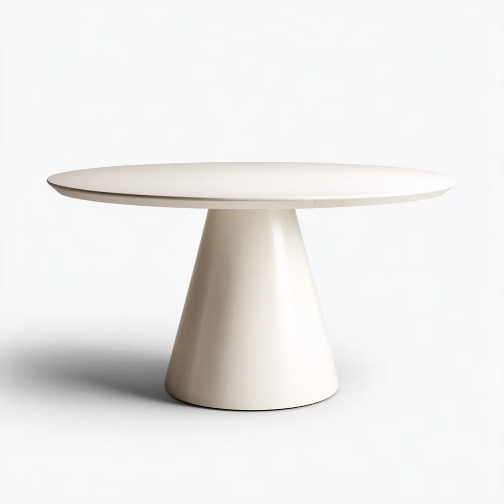 Table à manger ronde 150x150x75 cm - Bois et MDF - Blanc - Design moderne-Homevinora