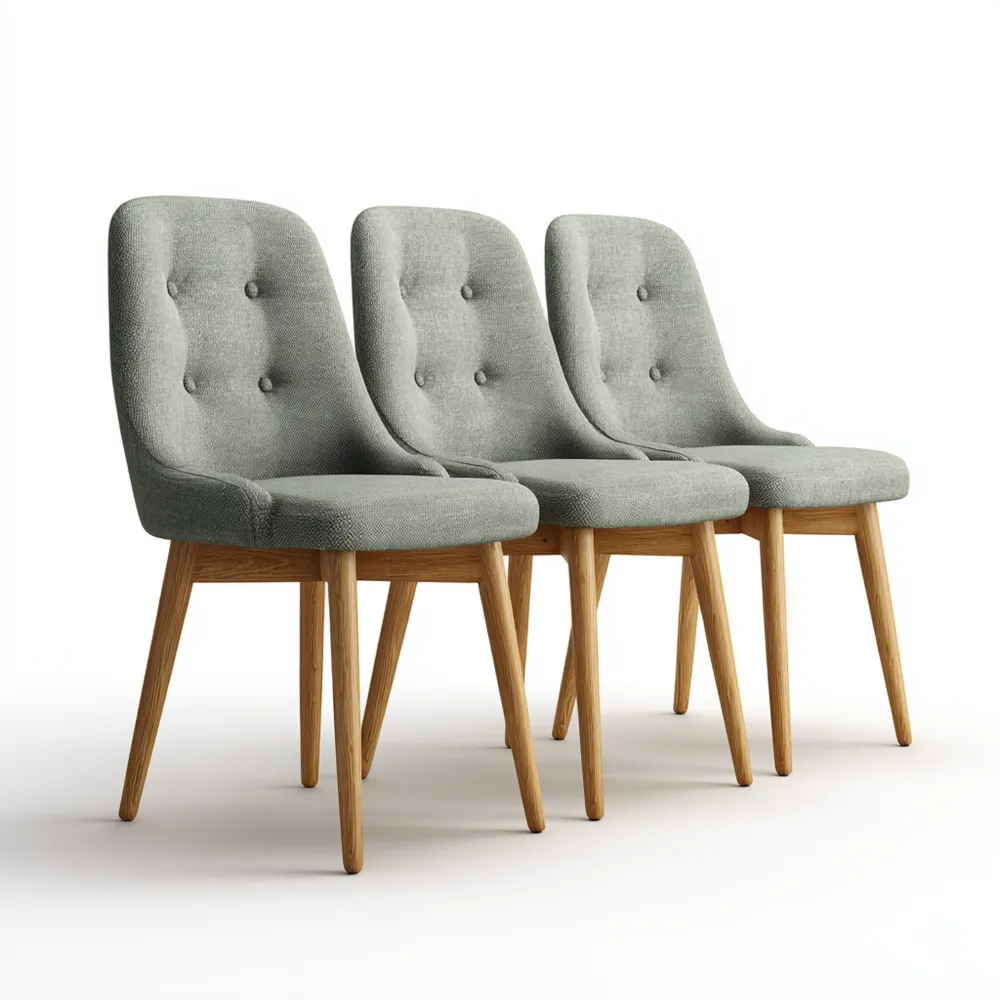 Chaise de salle à manger 48x55x85 cm en Tissu Gris – Design Contemporain-Livinsource