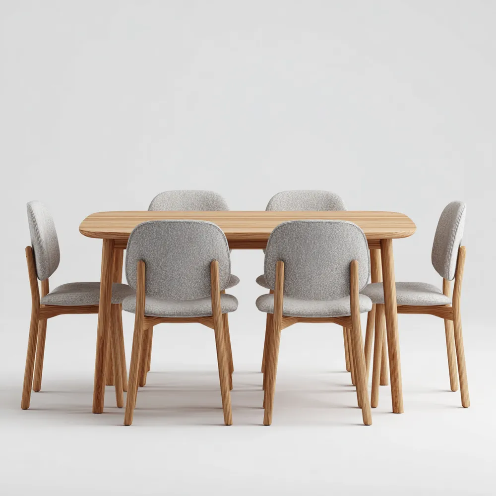 Ensemble table et chaises 150x90x75 cm Bois - Gris Clair-Livinsource