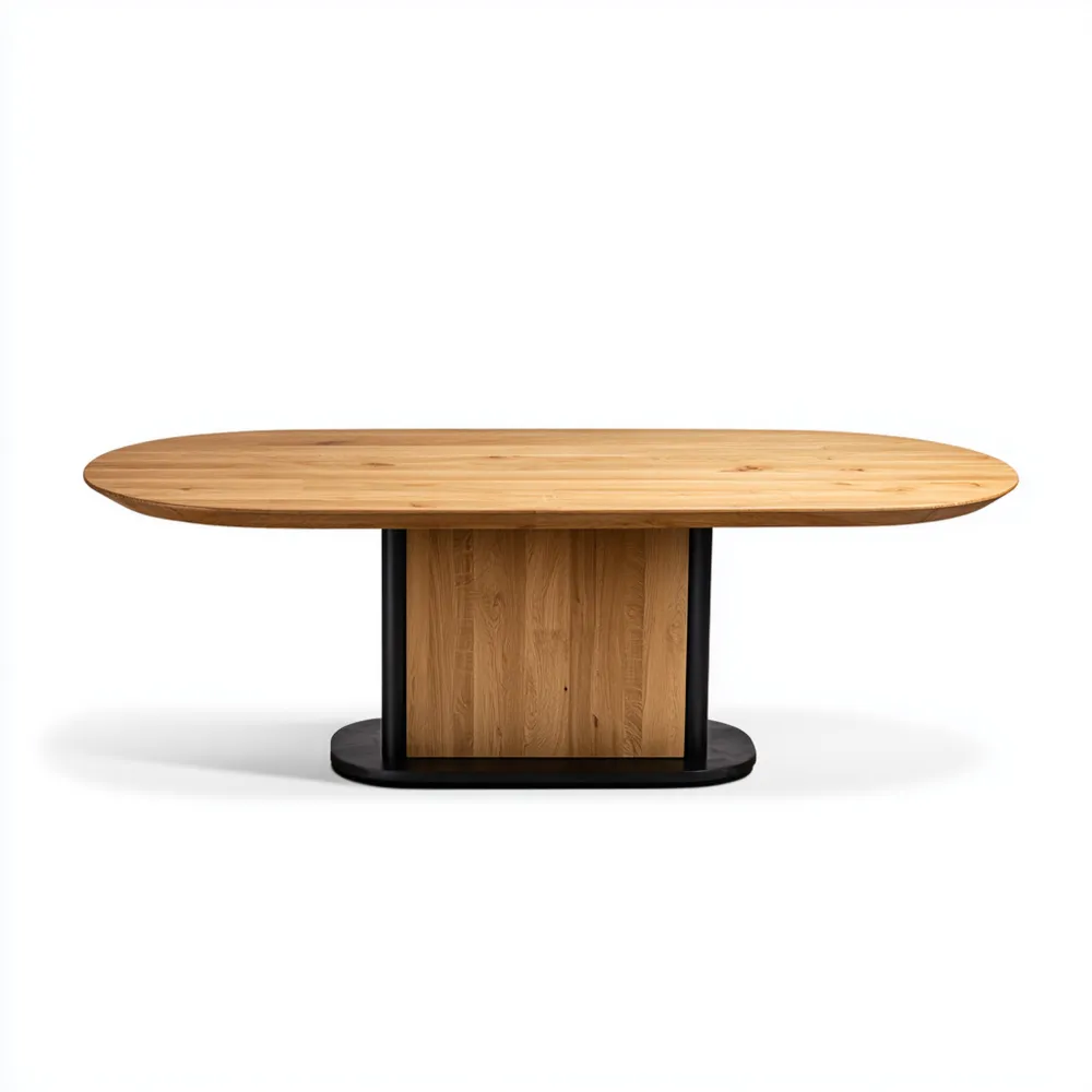 Table à manger Bois 200x90x75 cm - Chêne naturel - Design contemporain-Livinsource