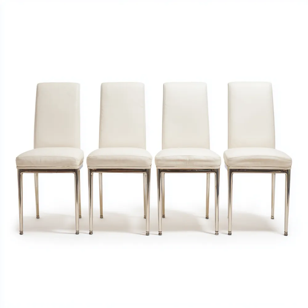 Chaises de salle à manger 45x50x90 cm en cuir synthétique - Blanc - Design moderne-Livinsource