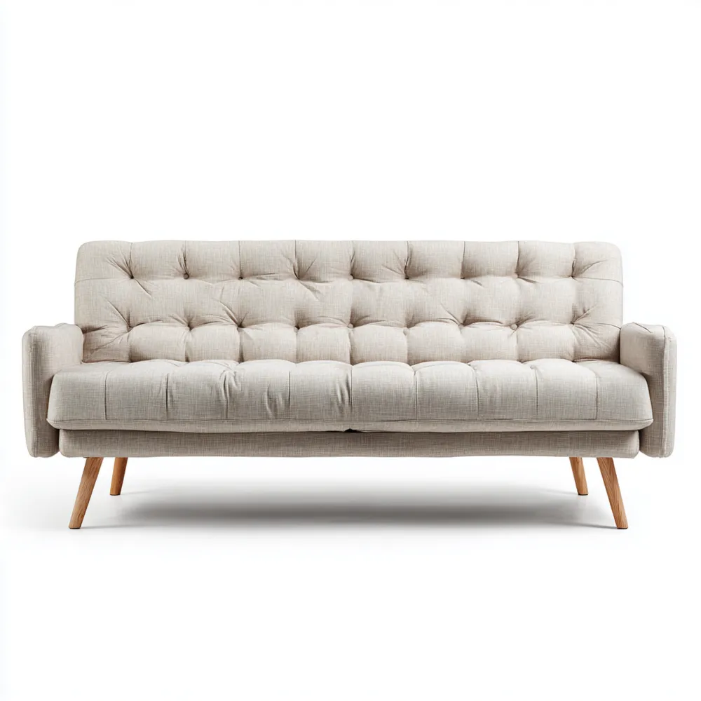 Divano due posti 145x75x85 cm in tessuto - Beige - Design moderno-Smoothmodule