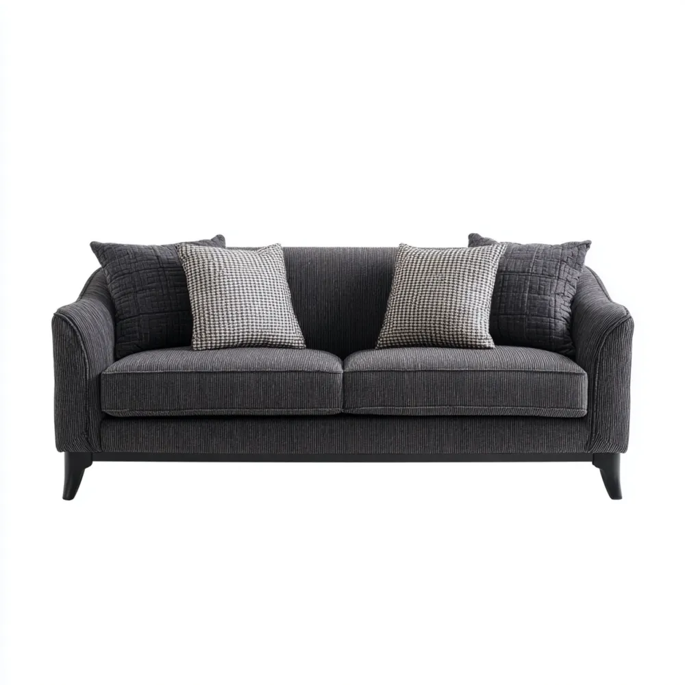 Divano due posti tessuto 160x90x85 cm - Grigio Scuro - Design moderno-Smoothmodule