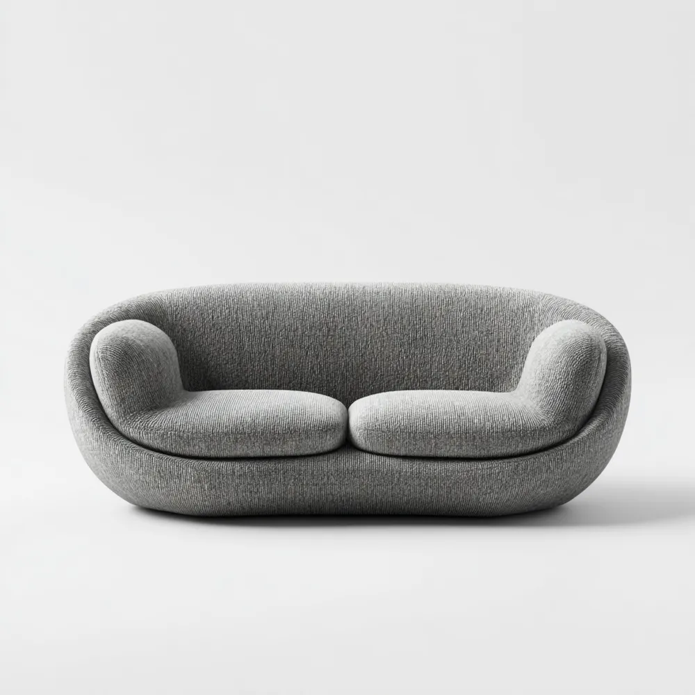 Divano due posti Tessuto 180x90x75 cm - Grigio - Design Moderno-Smoothmodule