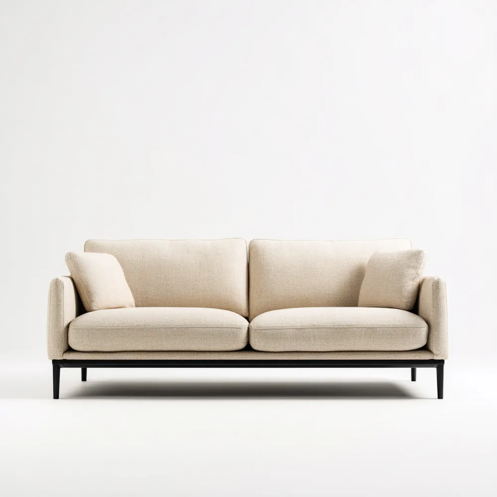 Divano due posti in tessuto 150x85x75 cm Beige – Design minimalista-Smoothmodule