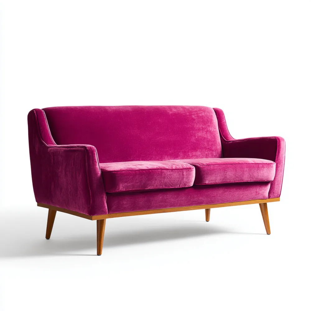 Divano due posti in Velluto 150x85x80 cm - Viola - Design Retro-Smoothmodule