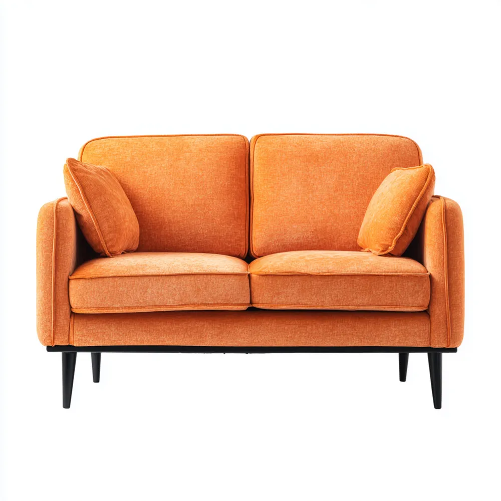 Divano due posti in Tessuto 150x85x90 cm - Arancione-Smoothmodule