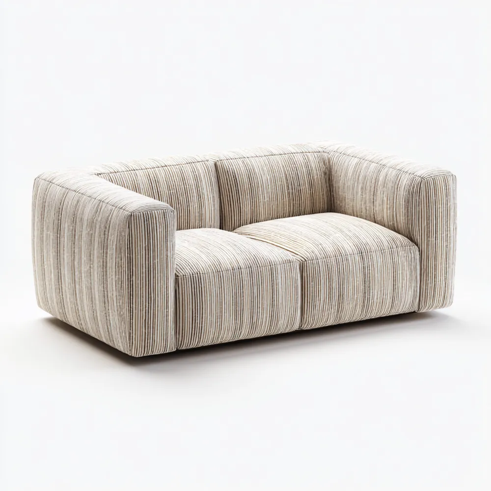 Divano due posti Tessuto 180x90x75 cm - Crema - Design Moderno-Smoothmodule