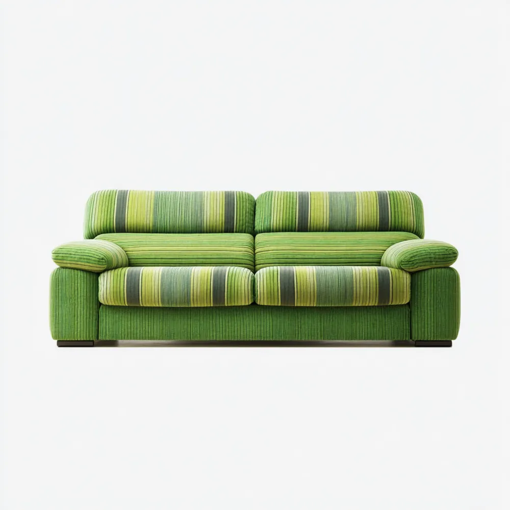 Divano due posti Tessuto rigato Verde 180x90x85 cm - Design contemporaneo-Smoothmodule