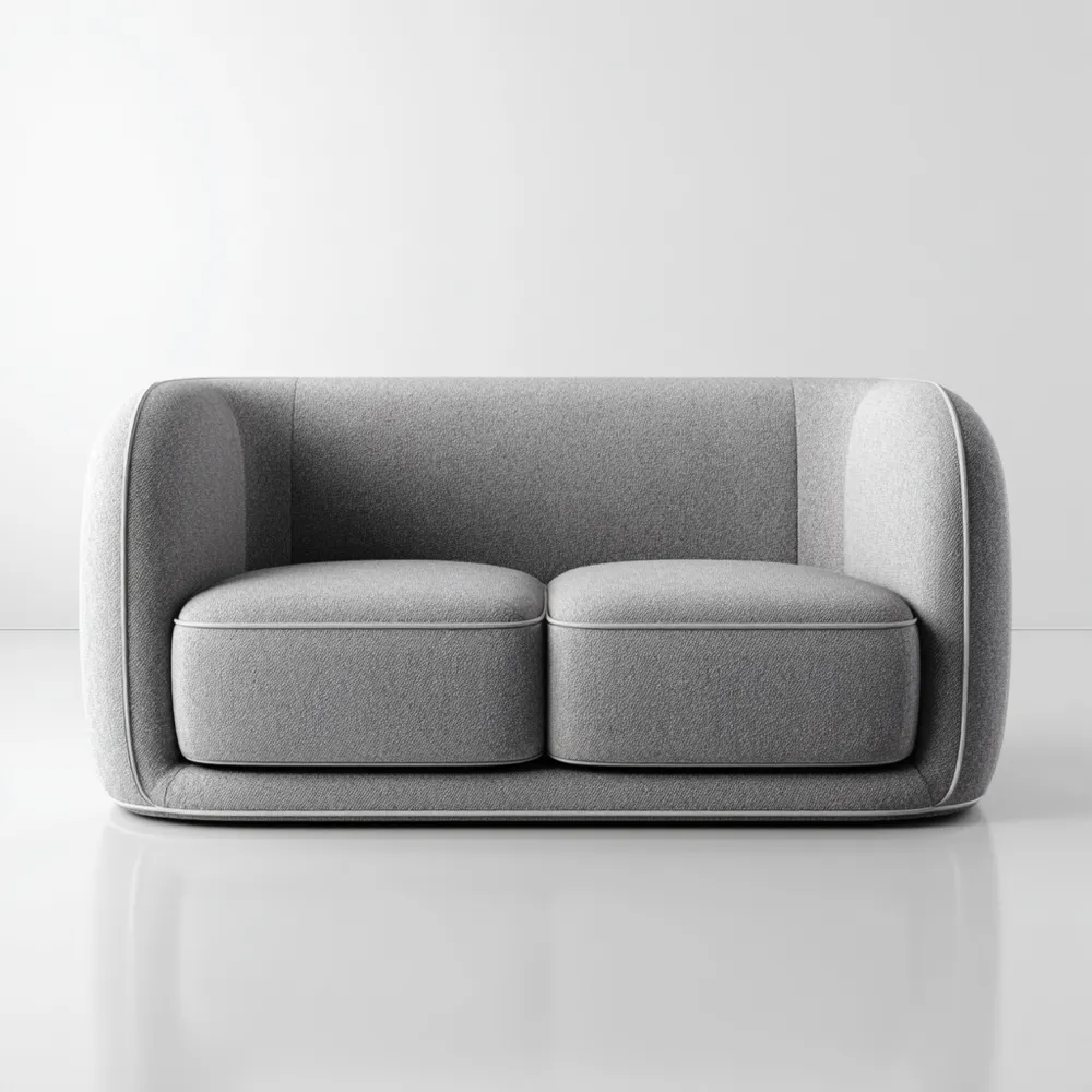 Divano due posti Tessuto 150x85x75 cm - Grigio Chiaro - Design Moderno-Livorento