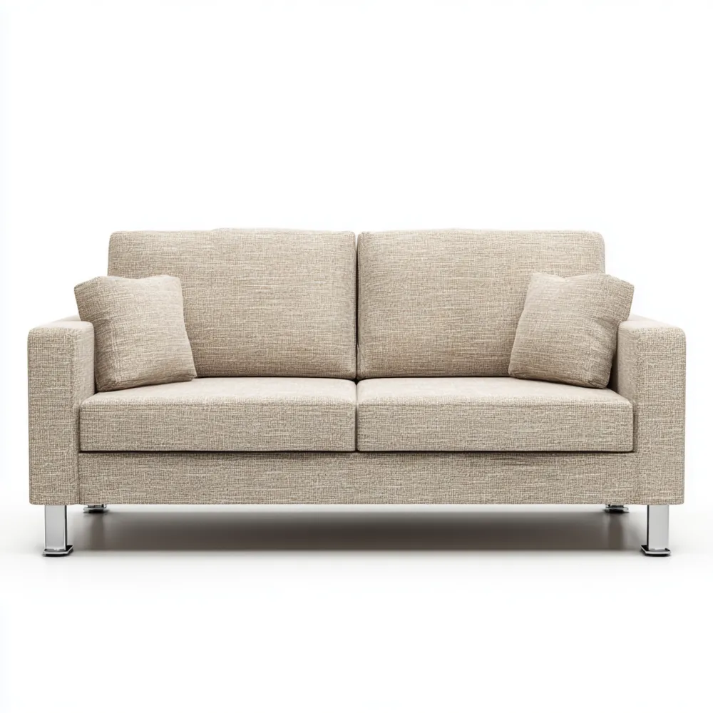 Divano due posti Tessuto 150x85x80 cm - Crema - Design Moderno-Livorento