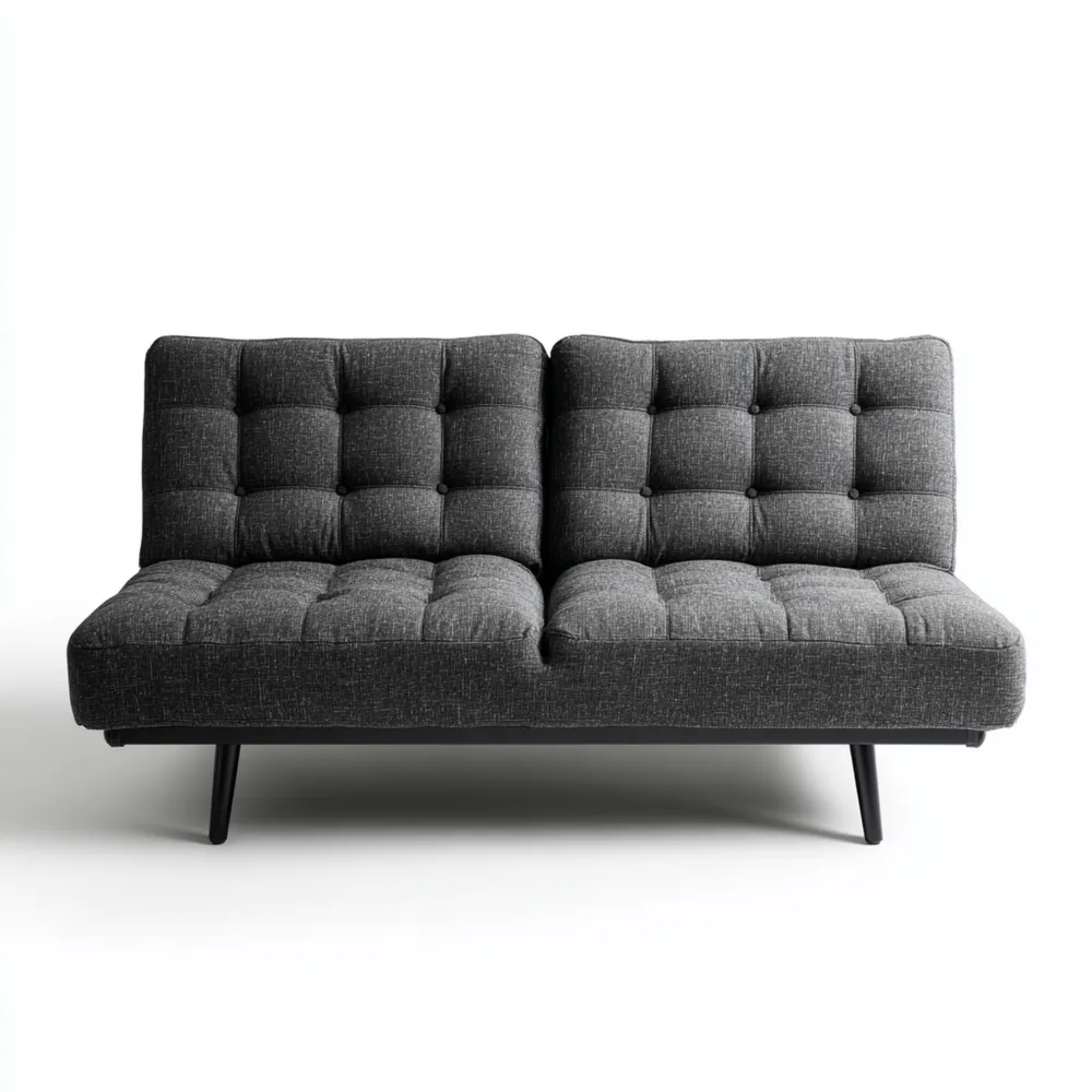 Divano due posti tessuto imbottito 160x90x80 cm - Grigio antracite-Livorento