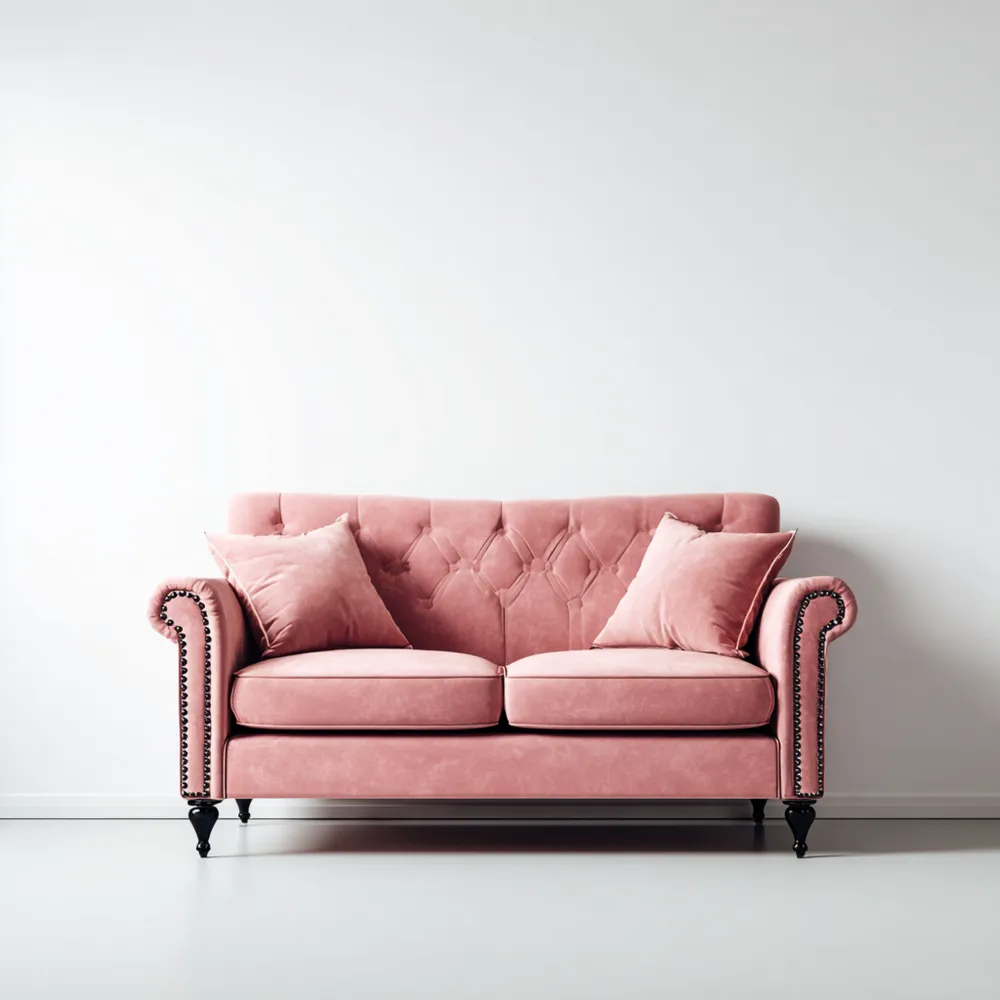 Divano due posti Velluto 150x85x90 cm – Rosa – Design Classico-Livorento