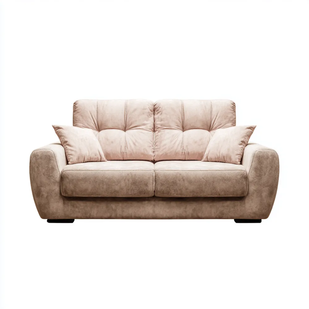 Divano due posti in tessuto 150x85x90 cm - Beige - Design moderno-Livorento