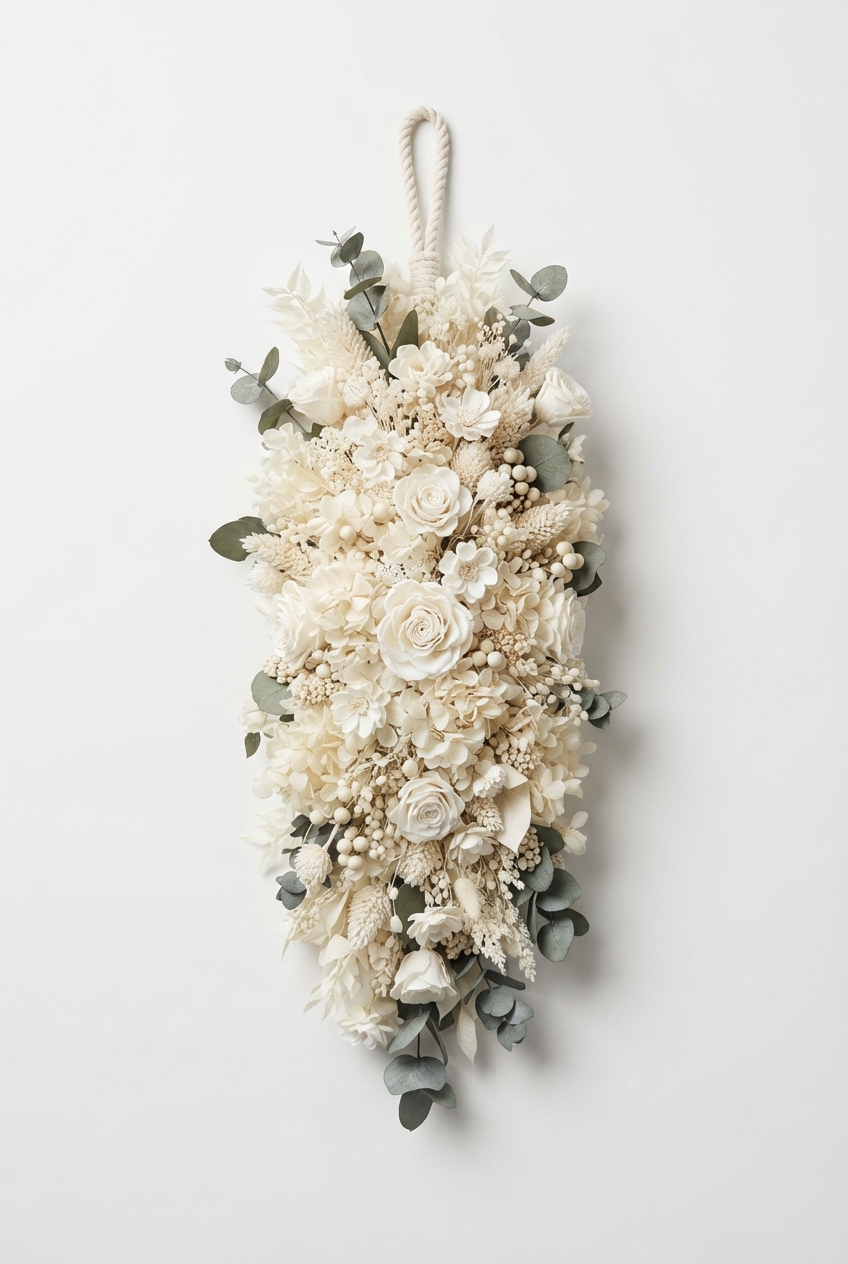 Cascading floral swag for hanging decor