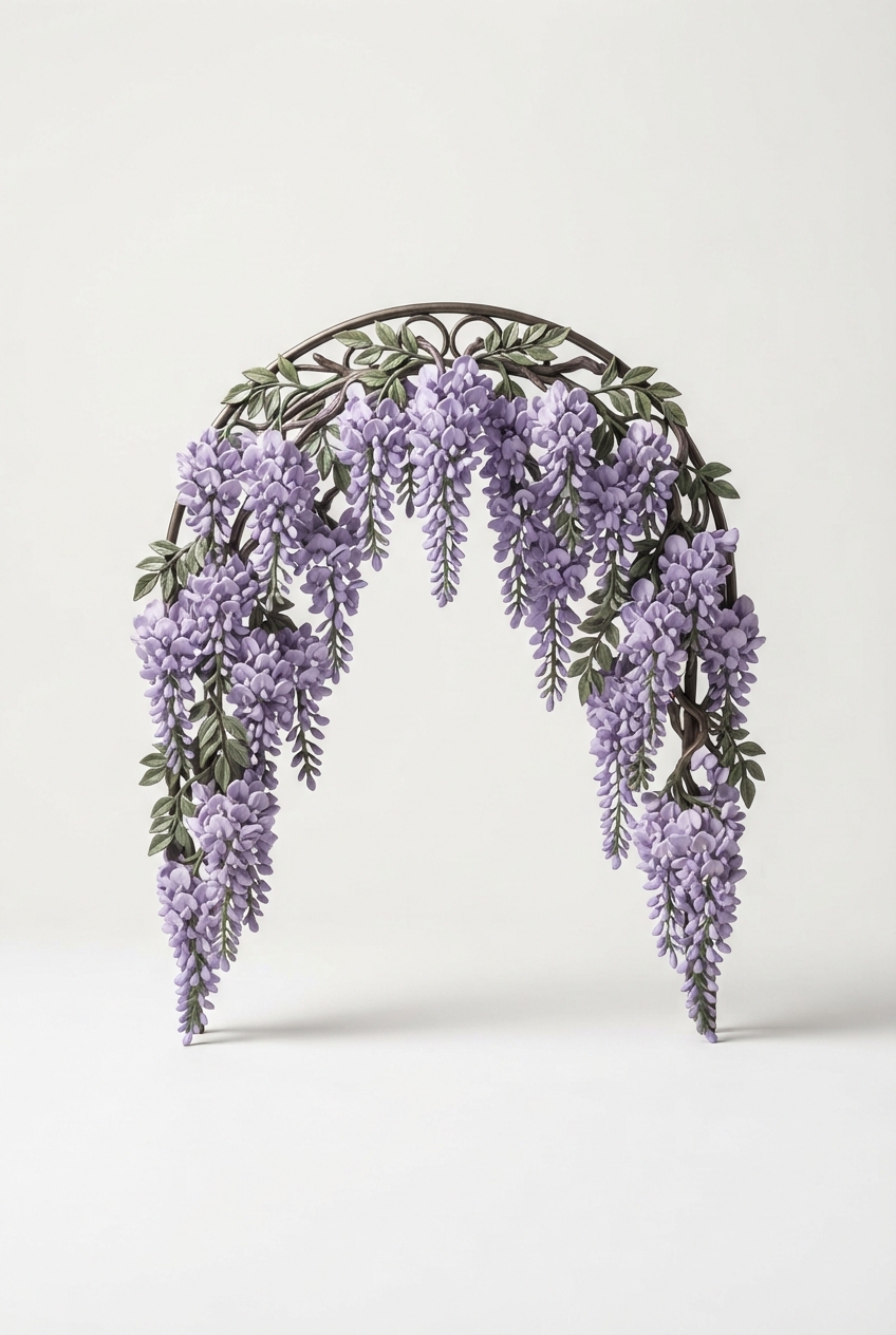 Cascading wisteria hanging floral decor
