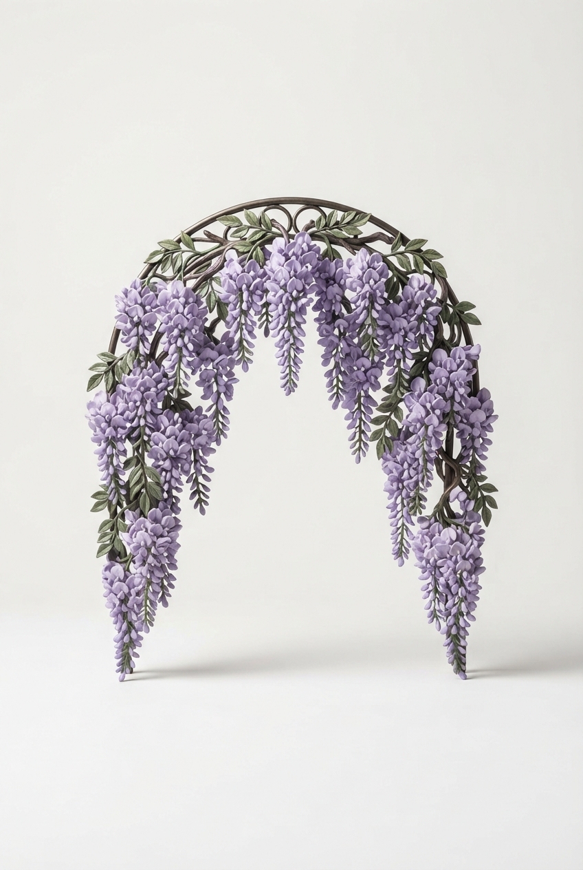 Cascading wisteria hanging floral decor
