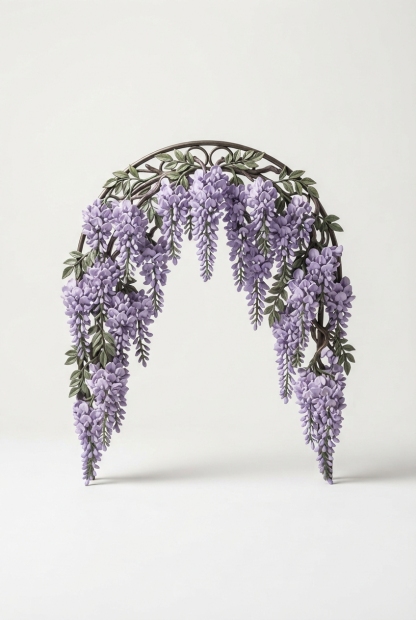 Cascading wisteria hanging floral decor