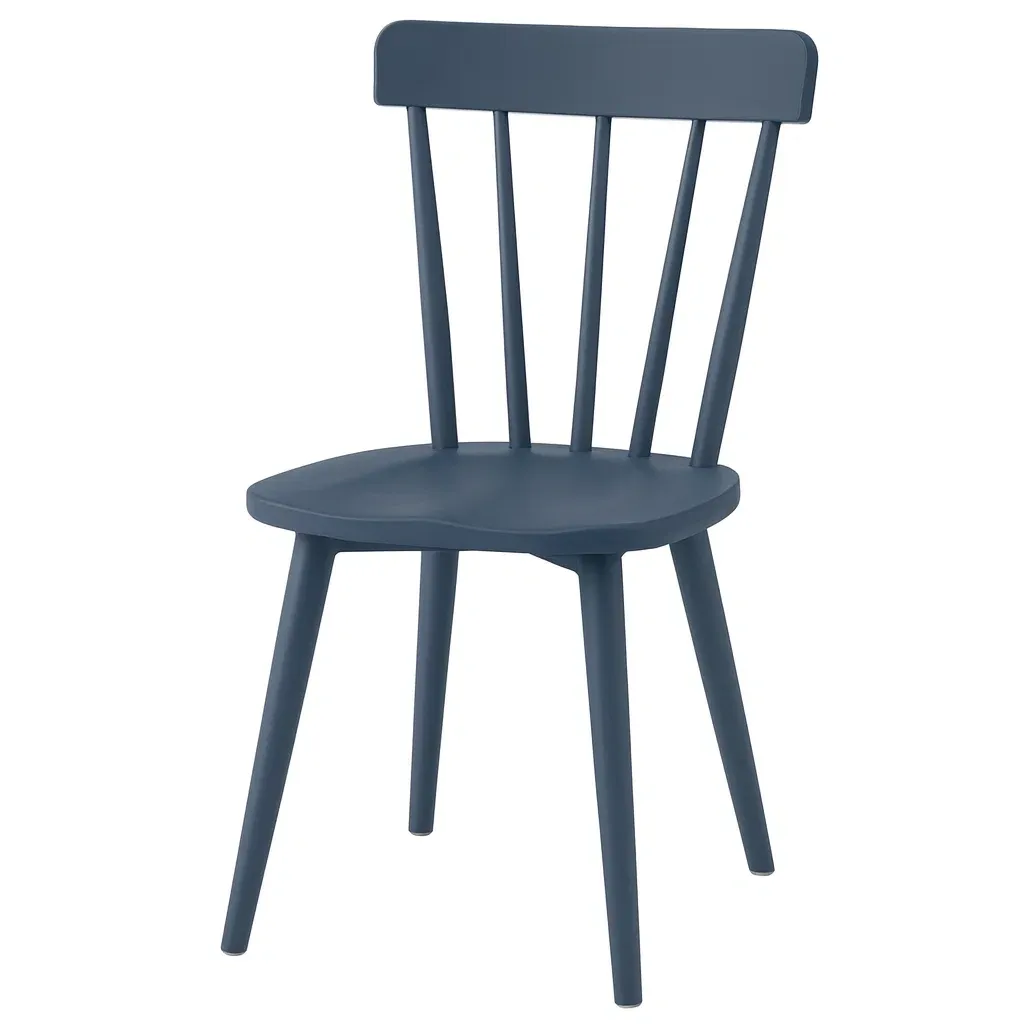 Sedia da pranzo in plastica blu, altezza 80 cm-pureflairzz