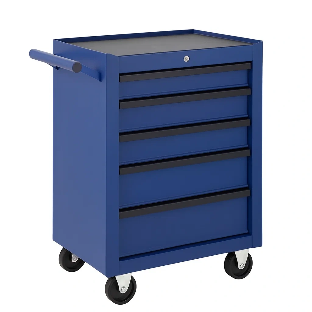 Carrello portautensili in metallo con 5 cassetti e ruote-pureflairzz