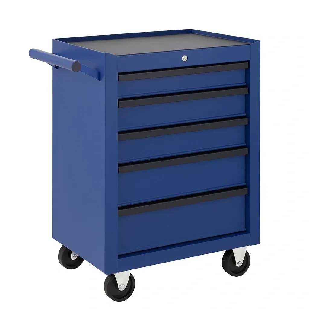 Carrello portautensili in metallo con 5 cassetti e ruote-pureflairzz