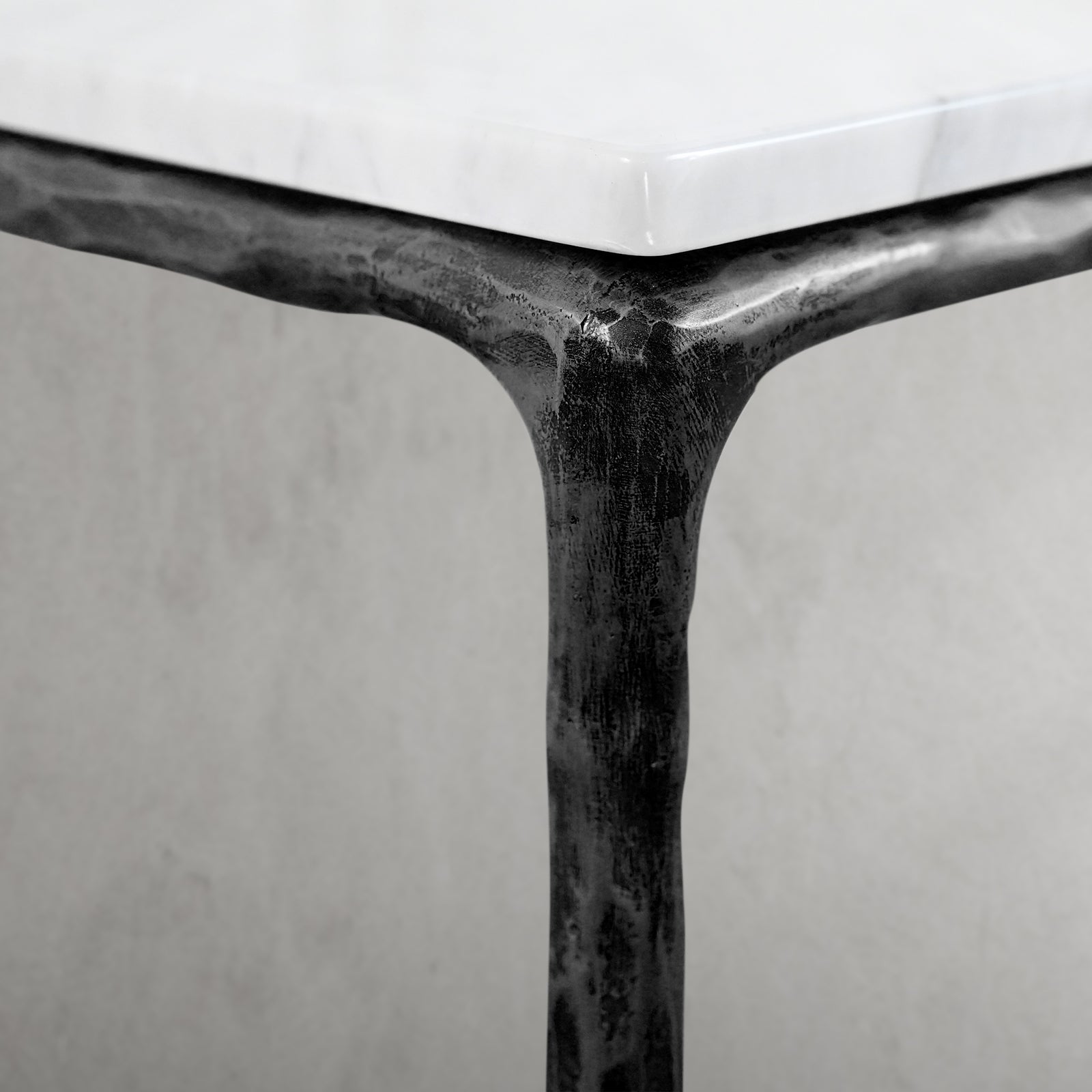 Thalderus Mabrble Square Side Table 18" 22"