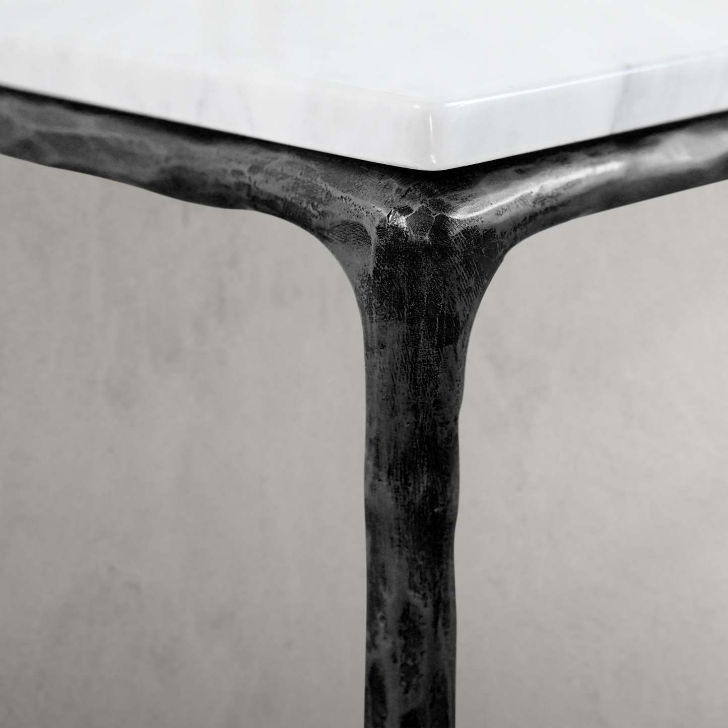 Thalderus Mabrble Square Side Table 18" 22"