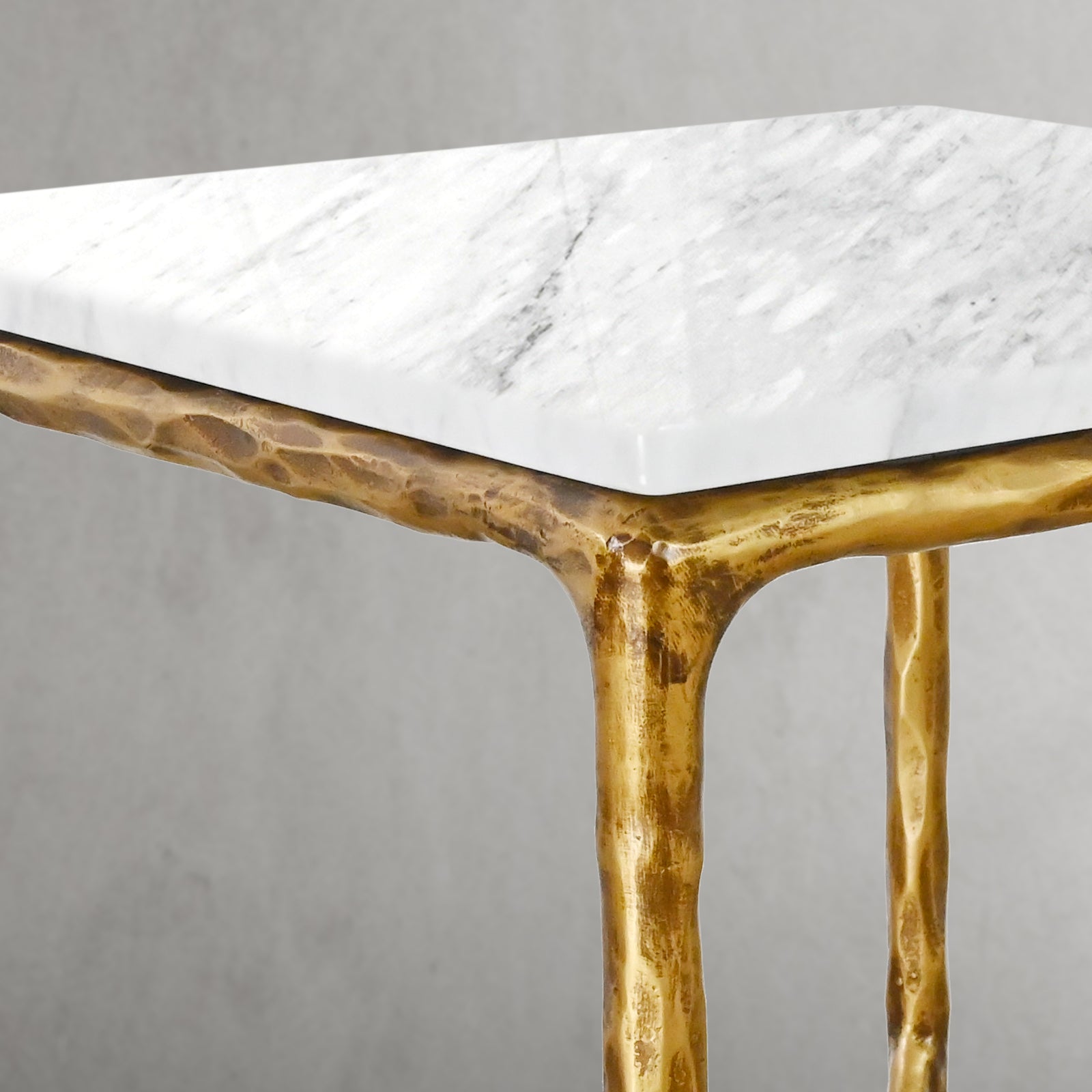 Thalderus Mabrble Square Side Table 18" 22"