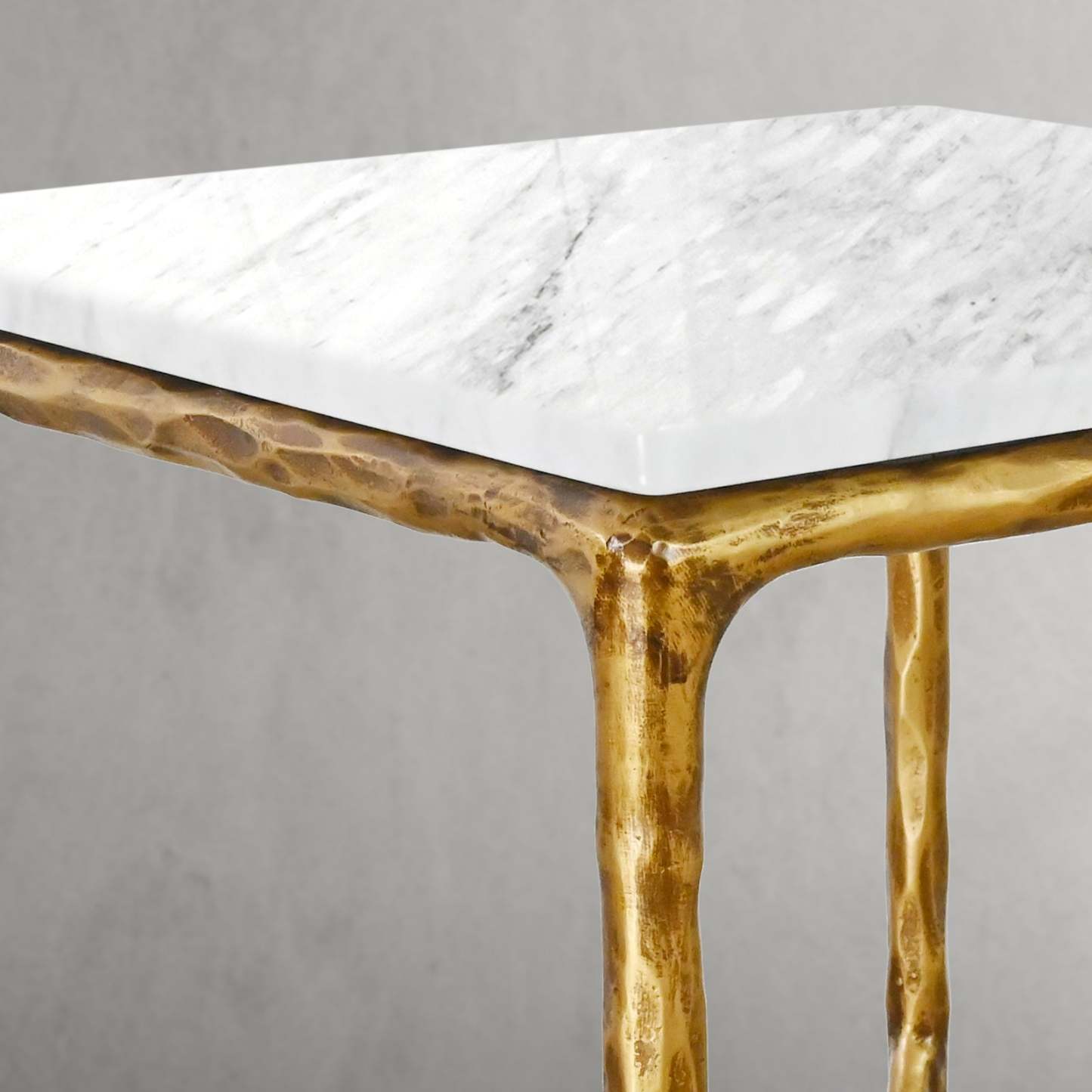 Thalderus Mabrble Square Side Table 18" 22"
