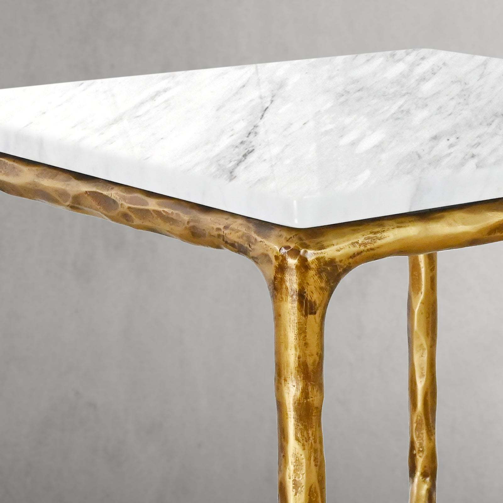 Thalderus Mabrble Square Side Table 18" 22"